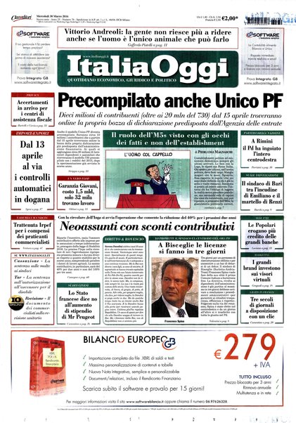 Italia oggi : quotidiano di economia finanza e politica